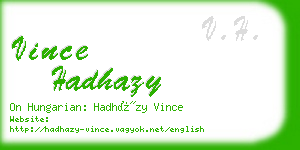 vince hadhazy business card